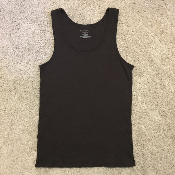 100% Cotton Dark Brown Soft Vertical Ribbed Tank Top - Picture 11 of 15